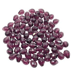 Czech Vintage Purple Amethyst Faceted Teardrop Glass Beads Jewelry 1/2 Pound